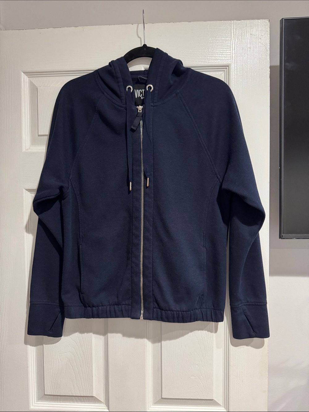 Victoria'sport Navy Full-Zip Hooded Jacket xs